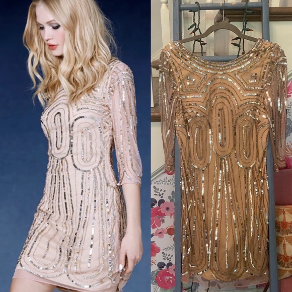 RAGA Dresses & Skirts - Raga So Spectacular Blush Sequin Dress